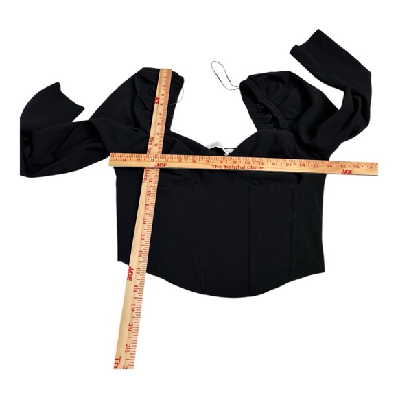 NWT ASTR the Label Women's Black Puff Sleeve Square Neck Corset Crop Top… - Picture 9 of 9